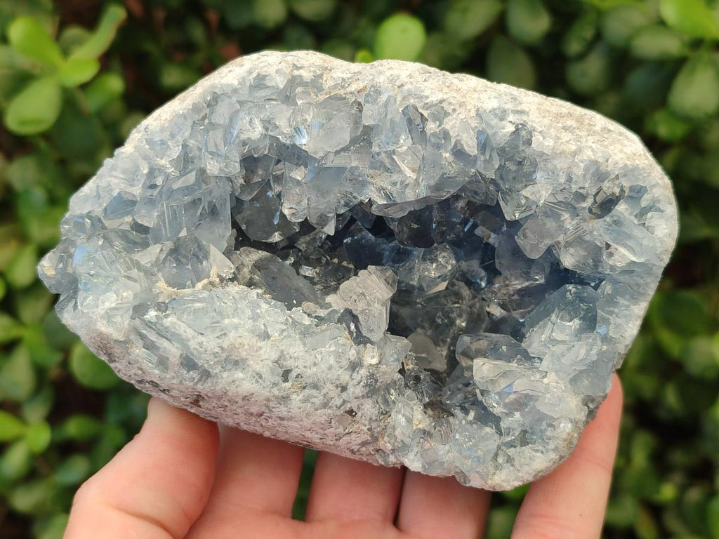 Natural Blue Celestite Geode Specimens x 2 From Sakoany, Madagascar - Toprock Gemstones and Minerals 