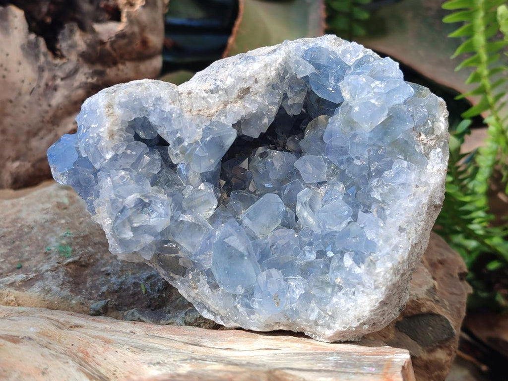 Natural Blue Celestite Geode Specimens x 2 From Sakoany, Madagascar - Toprock Gemstones and Minerals 