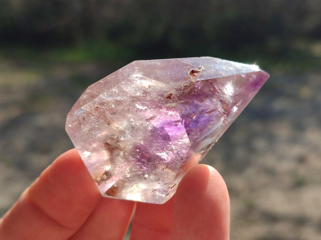 Polished Dark Purple Window Amethyst Crystals x 20 From Akansobe, Madagascar - Toprock Gemstones and Minerals 