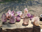 Polished Dark Purple Window Amethyst Crystals x 20 From Akansobe, Madagascar - Toprock Gemstones and Minerals 