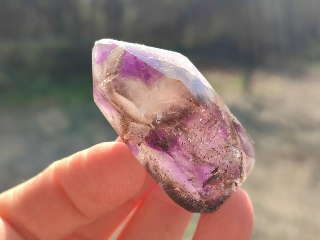 Polished Dark Purple Window Amethyst Crystals x 20 From Akansobe, Madagascar - Toprock Gemstones and Minerals 