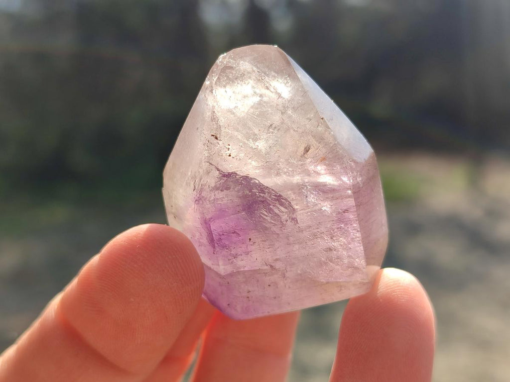 Polished Dark Purple Window Amethyst Crystals x 20 From Akansobe, Madagascar - Toprock Gemstones and Minerals 