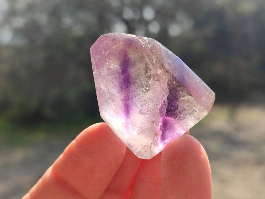 Polished Dark Purple Window Amethyst Crystals x 20 From Akansobe, Madagascar - Toprock Gemstones and Minerals 
