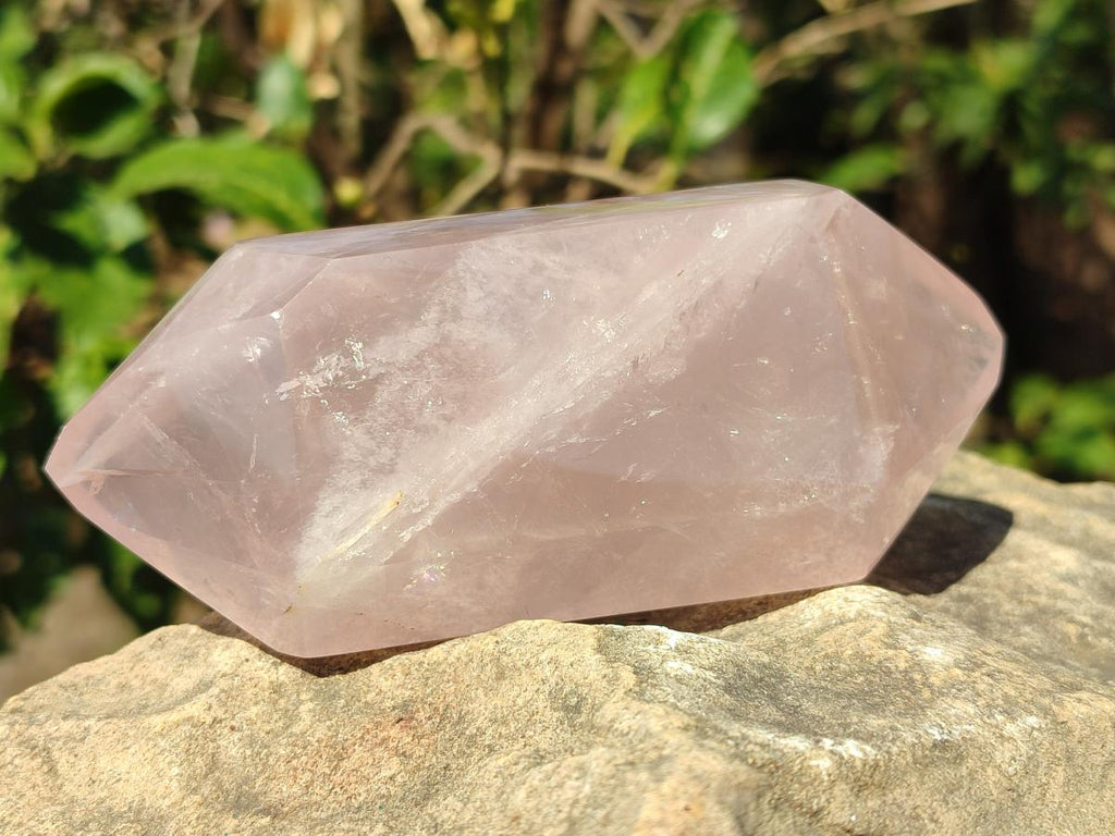 Polished Large Double Terminated Gemmy Rose Quartz Crystals x 6 From Madagascar - Toprock Gemstones and Minerals 