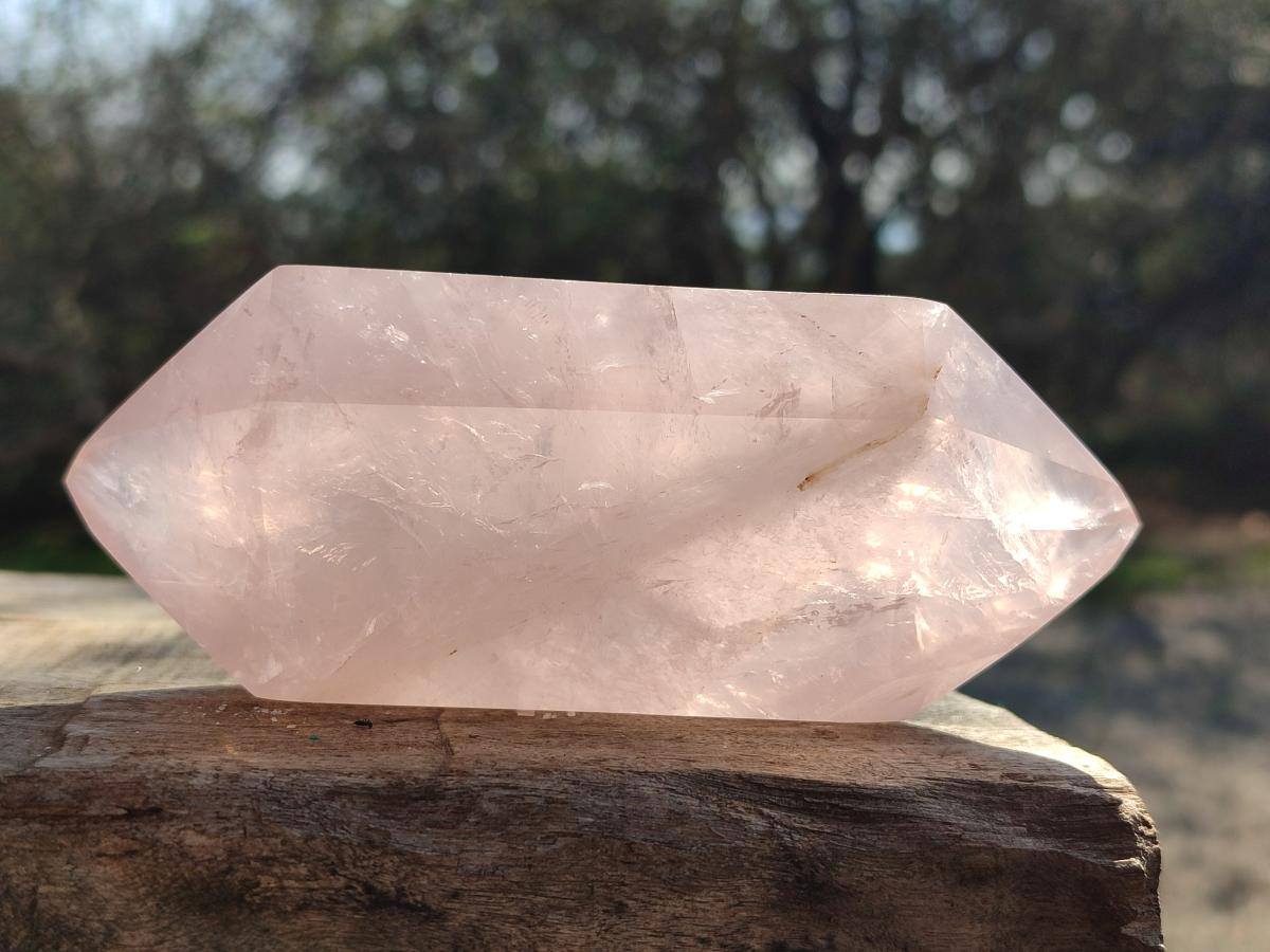 Polished Large Double Terminated Gemmy Rose Quartz Crystals x 6 From Madagascar - Toprock Gemstones and Minerals 