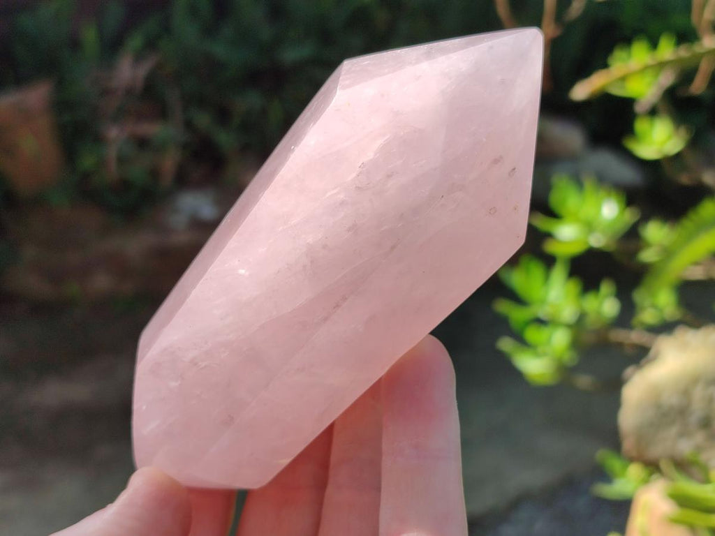 Polished Large Double Terminated Gemmy Rose Quartz Crystals x 6 From Madagascar - Toprock Gemstones and Minerals 