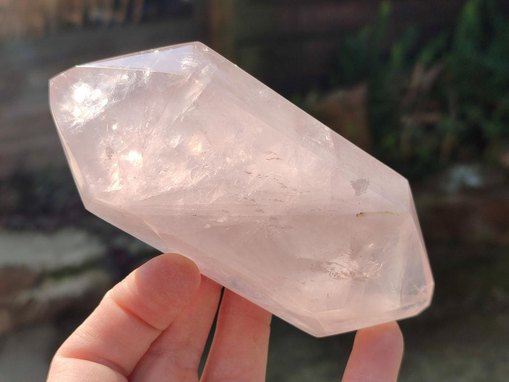 Polished Large Double Terminated Gemmy Rose Quartz Crystals x 6 From Madagascar - Toprock Gemstones and Minerals 