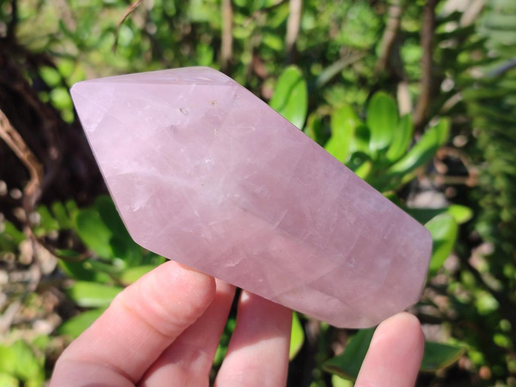Polished Large Double Terminated Gemmy Rose Quartz Crystals x 6 From Madagascar - Toprock Gemstones and Minerals 
