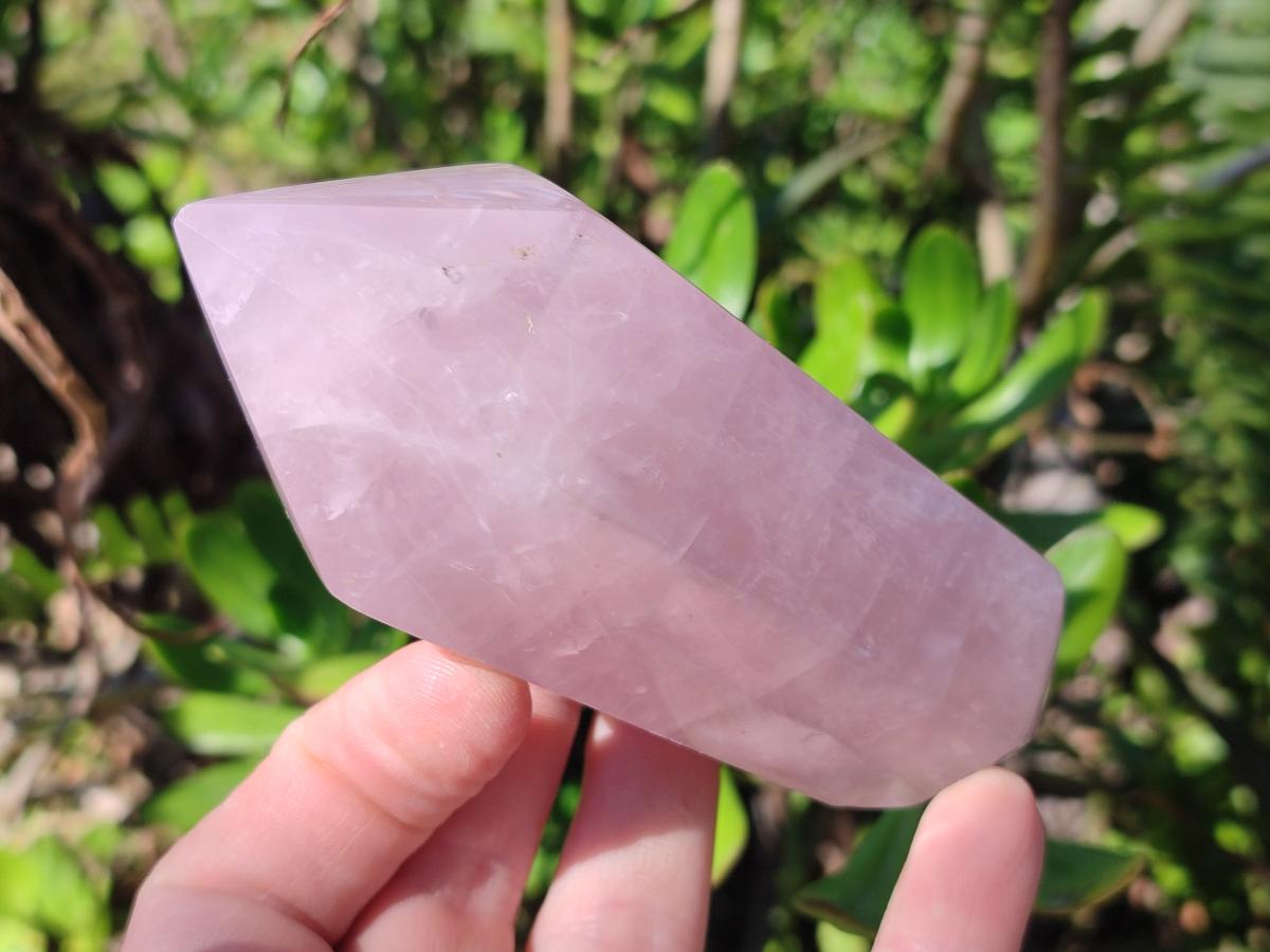 Polished Large Double Terminated Gemmy Rose Quartz Crystals x 6 From Madagascar - Toprock Gemstones and Minerals 