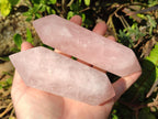 Polished Large Double Terminated Gemmy Rose Quartz Crystals x 6 From Madagascar - Toprock Gemstones and Minerals 