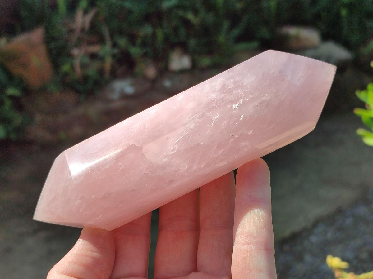 Polished Large Double Terminated Gemmy Rose Quartz Crystals x 6 From Madagascar - Toprock Gemstones and Minerals 