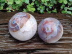 Polished Red Shashe River Agate Spheres x 2 From Shashe River, Zimbabwe - Toprock Gemstones and Minerals 