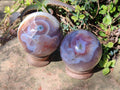 Polished Red Shashe River Agate Spheres x 2 From Shashe River, Zimbabwe - Toprock Gemstones and Minerals 