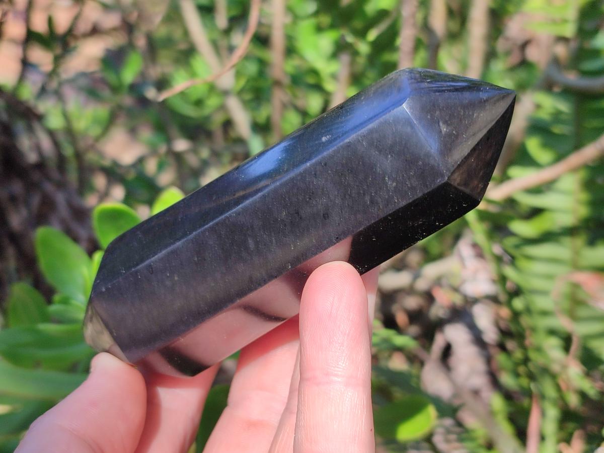 Polished Double Terminated Black Basalt Crystals x 4 From Madagascar - Toprock Gemstones and Minerals 
