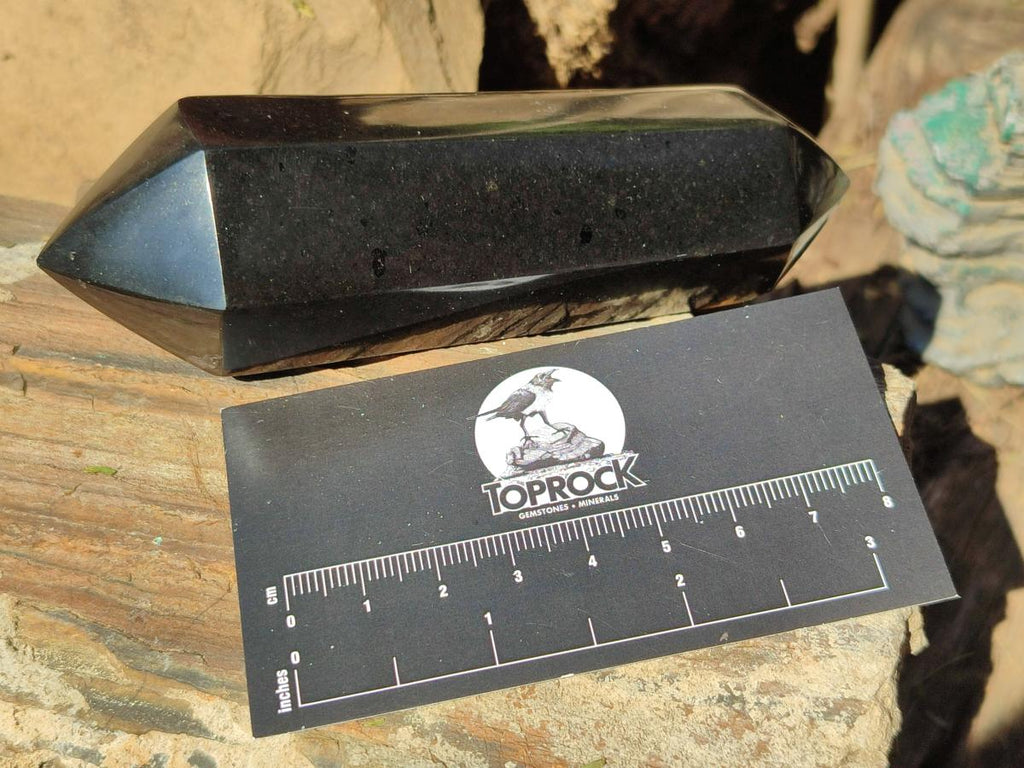 Polished Double Terminated Black Basalt Crystals x 4 From Madagascar - Toprock Gemstones and Minerals 