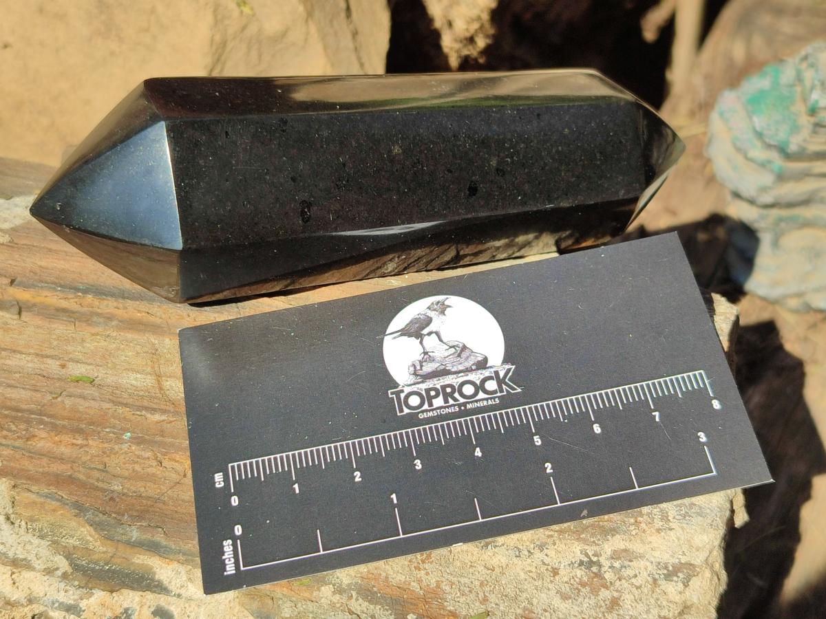 Polished Double Terminated Black Basalt Crystals x 4 From Madagascar - Toprock Gemstones and Minerals 