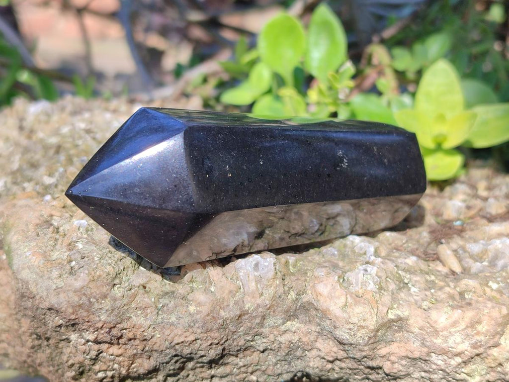 Polished Double Terminated Black Basalt Crystals x 4 From Madagascar - Toprock Gemstones and Minerals 