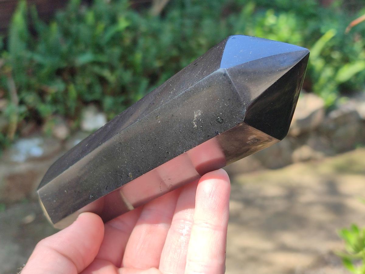 Polished Double Terminated Black Basalt Crystals x 4 From Madagascar - Toprock Gemstones and Minerals 