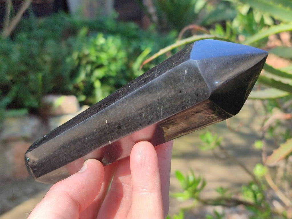 Polished Double Terminated Black Basalt Crystals x 4 From Madagascar - Toprock Gemstones and Minerals 
