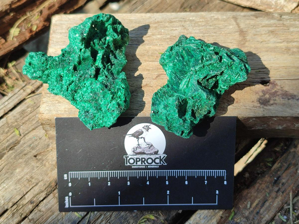Natural Silky Malachite Specimens x 12 From Kasompe, Congo - Toprock Gemstones and Minerals 