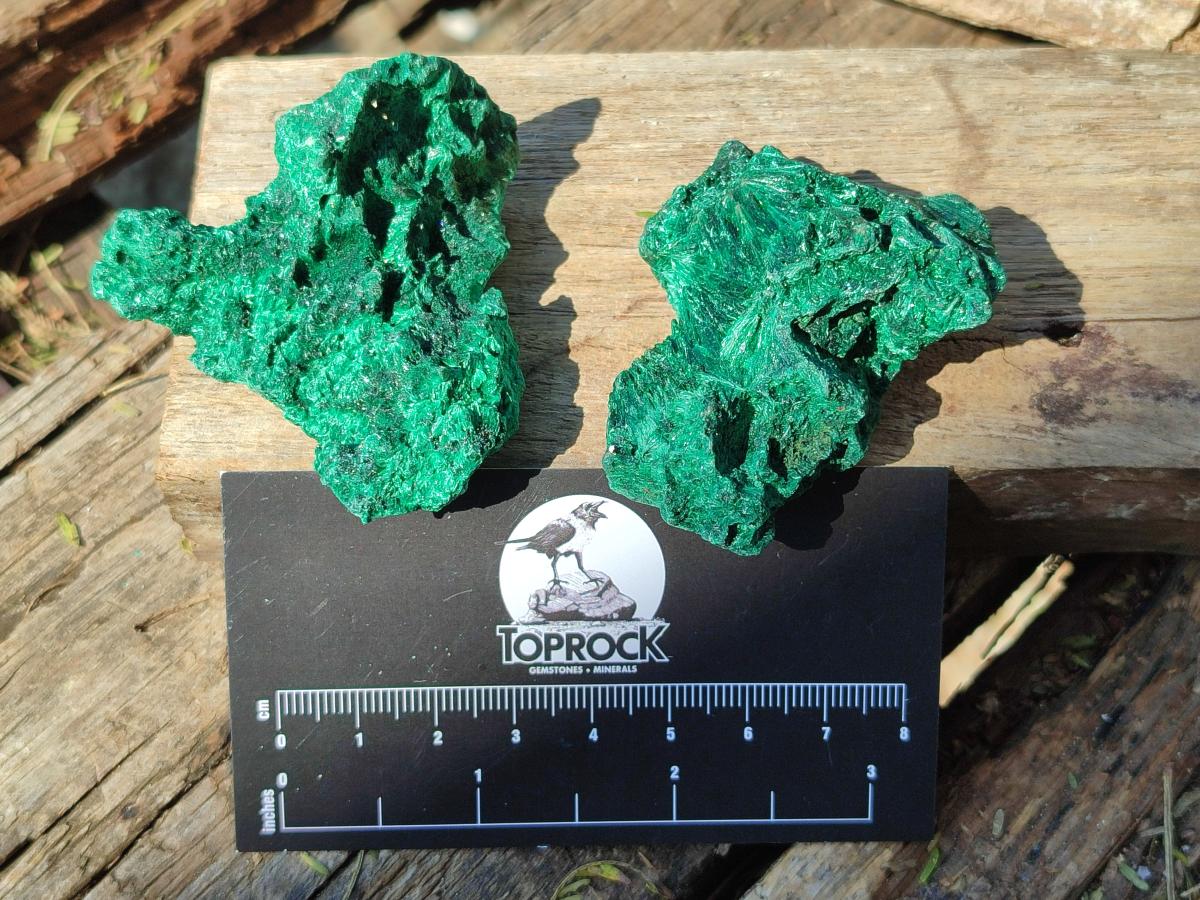 Natural Silky Malachite Specimens x 12 From Kasompe, Congo - Toprock Gemstones and Minerals 