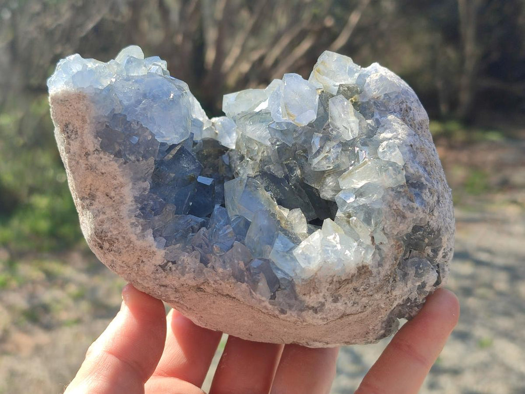 Natural Blue Celestite Specimens x 2 From Sakoany, Madagascar - Toprock Gemstones and Minerals 
