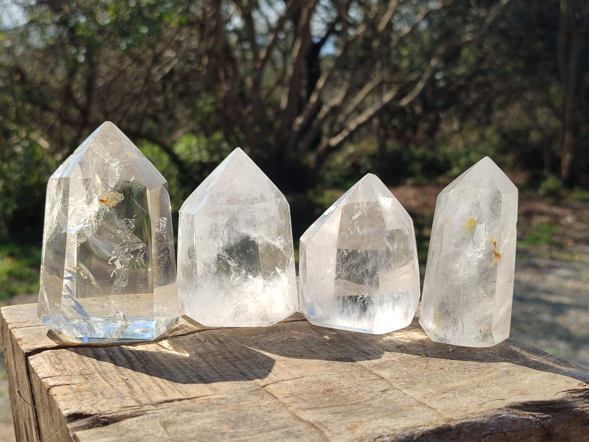 Polished Clear Quartz Crystals x 6 From Madagascar - Toprock Gemstones and Minerals 