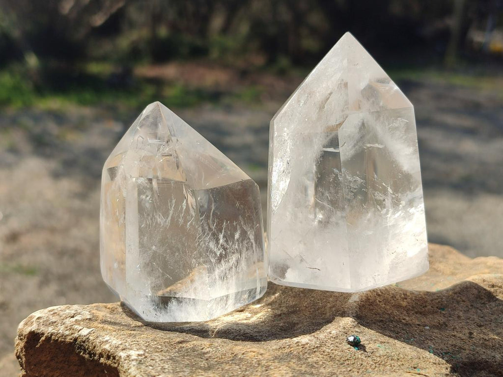 Polished Clear Quartz Crystals x 6 From Madagascar - Toprock Gemstones and Minerals 