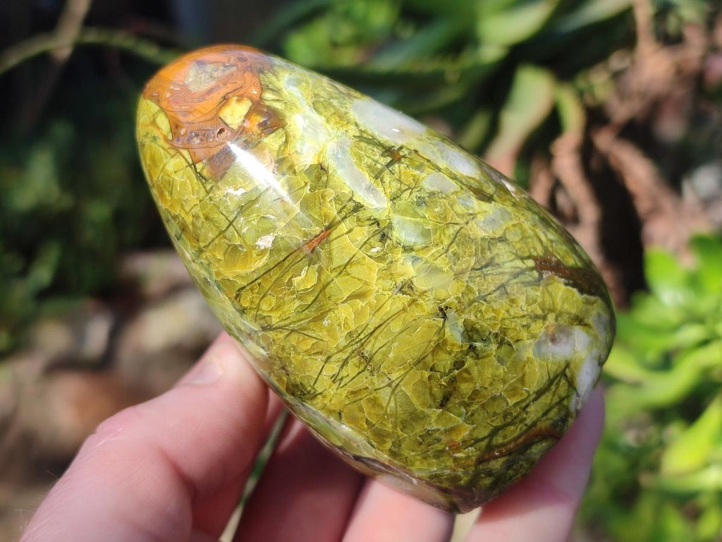 Polished Green Opal Standing Display Pieces x 2 From Betroka, Madagascar - Toprock Gemstones and Minerals 