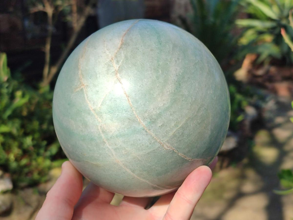 Polished Large Green and White Banded Aventurine Spheres x 2 From South Africa - Toprock Gemstones and Minerals 