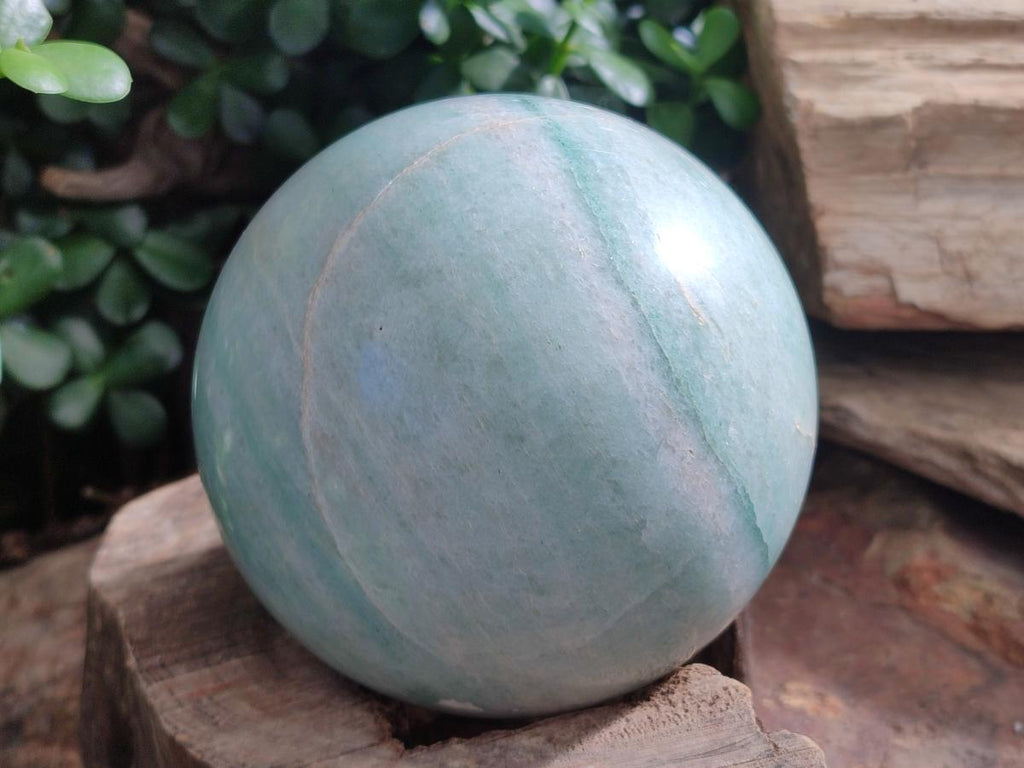 Polished Large Green and White Banded Aventurine Spheres x 2 From South Africa - Toprock Gemstones and Minerals 