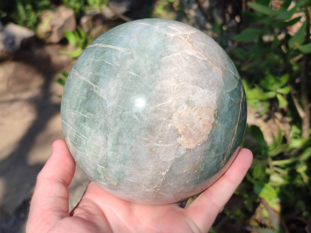 Polished Large Green and White Banded Aventurine Spheres x 2 From South Africa - Toprock Gemstones and Minerals 