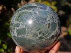 Polished Large Black and Green Marble Spheres x 2 From Rustenburg, South Africa - Toprock Gemstones and Minerals 
