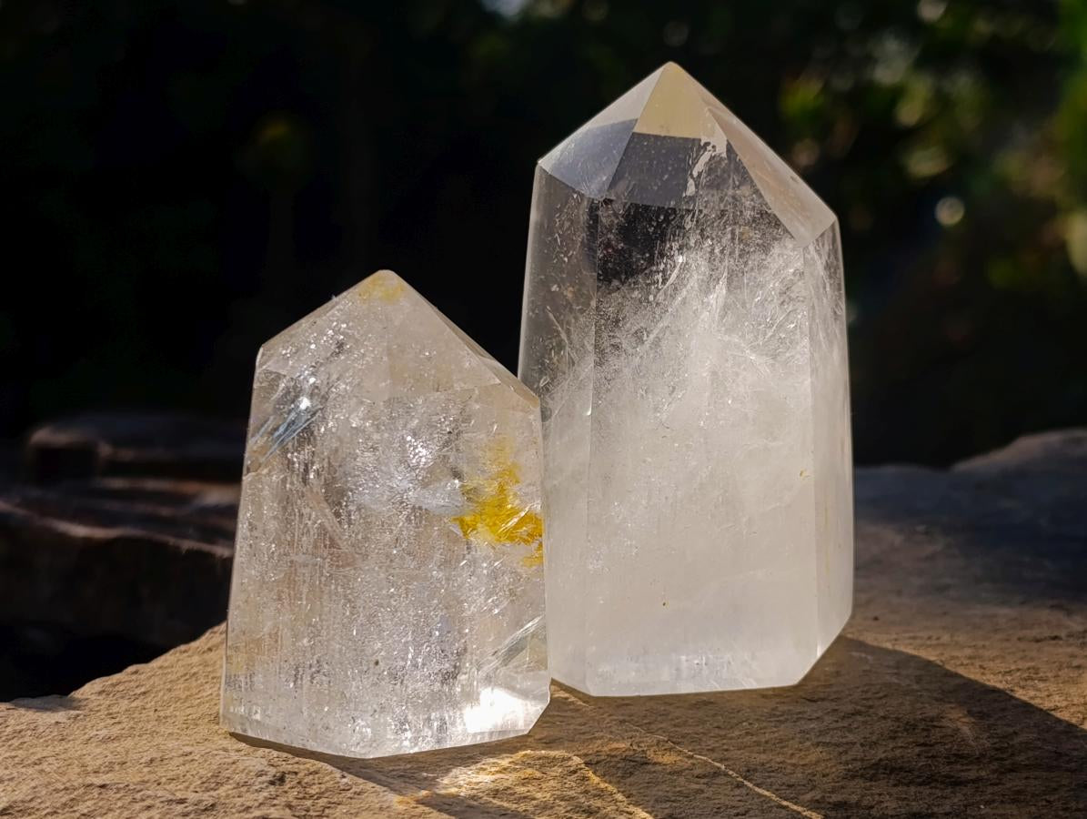 Polished Clear Quartz Crystals x 6 From Madagascar - Toprock Gemstones and Minerals 