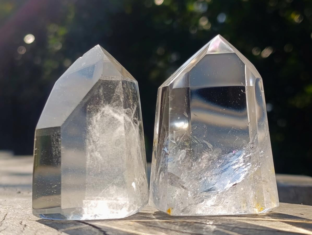 Polished Clear Quartz Crystals x 6 From Madagascar - Toprock Gemstones and Minerals 