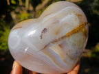 Polished Banded Agate Hearts x 3 From Madagascar - Toprock Gemstones and Minerals 