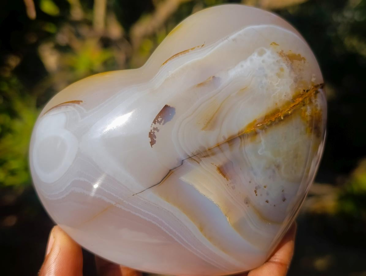 Polished Banded Agate Hearts x 3 From Madagascar - Toprock Gemstones and Minerals 