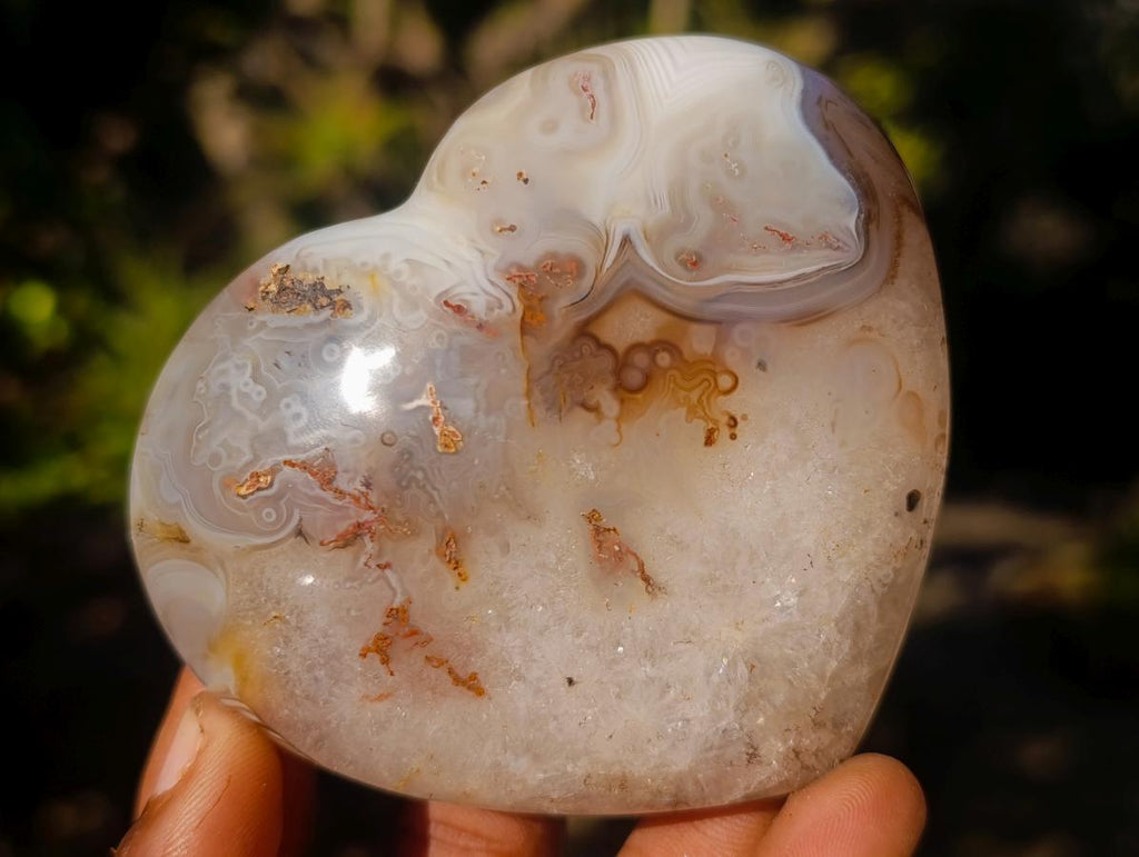 Polished Banded Agate Hearts x 3 From Madagascar - Toprock Gemstones and Minerals 