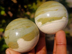 Polished Butter Jade Spheres x 6 From Bronkhorstspruit, South Africa - Toprock Gemstones and Minerals 