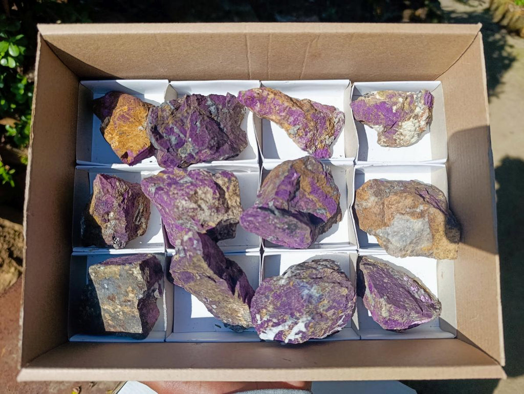 Natural Metallic Cobbed Purpurite Specimens x 12 From Erongo, Namibia - Toprock Gemstones and Minerals 