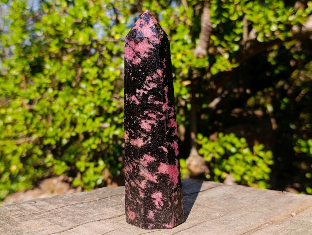 Polished Rhodonite Gemstone Display Crystals x 3 From Ambindavato, Madagascar - Toprock Gemstones and Minerals 
