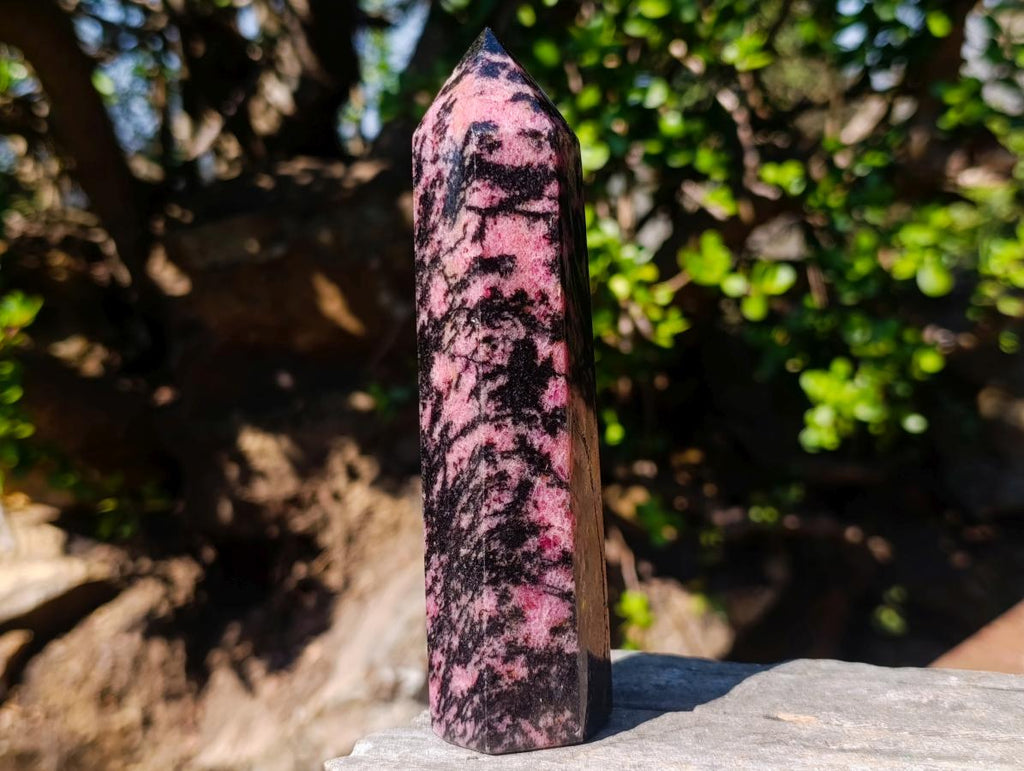 Polished Rhodonite Gemstone Display Crystals x 3 From Ambindavato, Madagascar - Toprock Gemstones and Minerals 