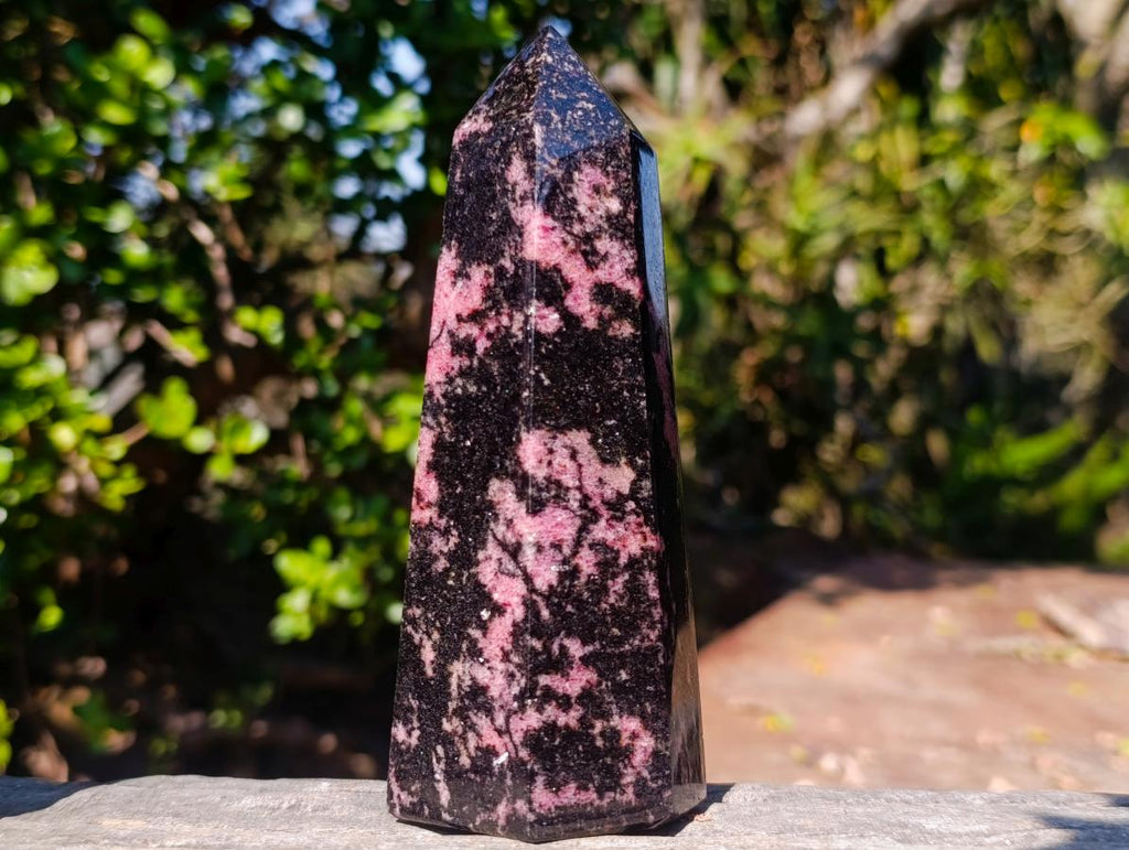 Polished Rhodonite Gemstone Display Crystals x 3 From Ambindavato, Madagascar - Toprock Gemstones and Minerals 