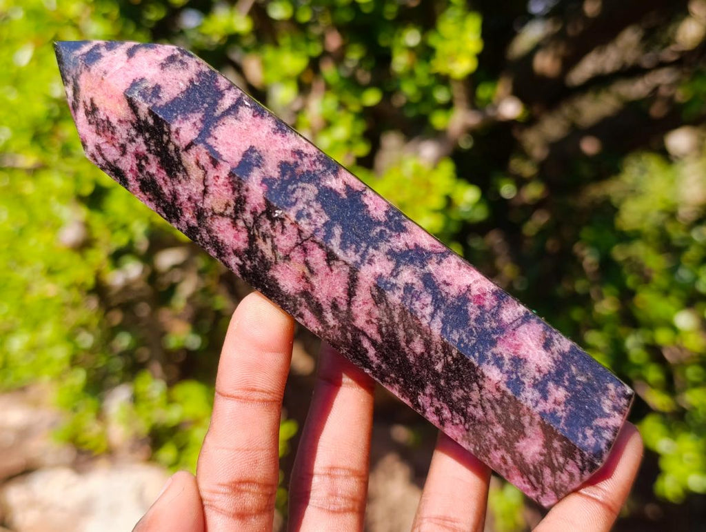 Polished Rhodonite Gemstone Display Crystals x 3 From Ambindavato, Madagascar - Toprock Gemstones and Minerals 
