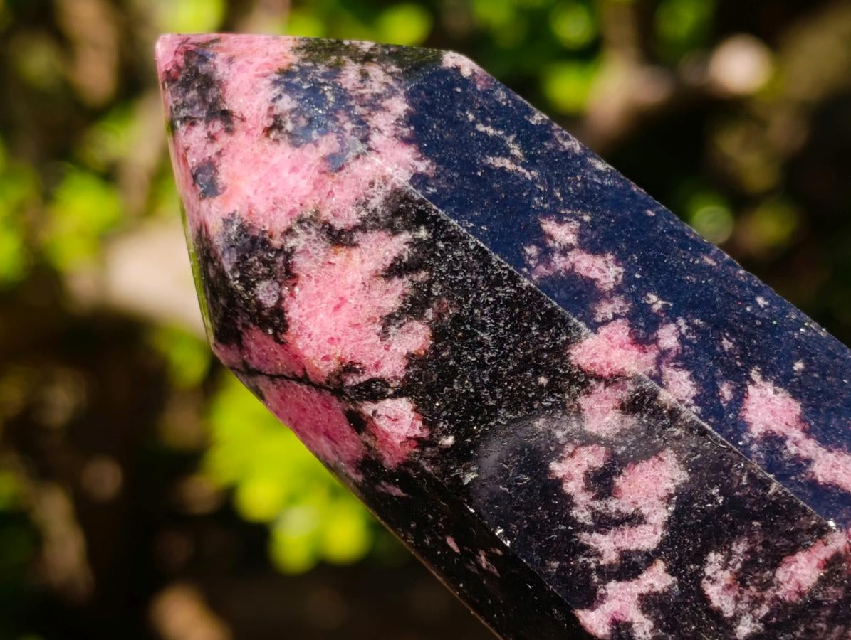 Polished Rhodonite Gemstone Display Crystals x 3 From Ambindavato, Madagascar - Toprock Gemstones and Minerals 