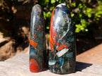 Polished Bloodstone Standing Display Pieces x 2 From Swaziland - Toprock Gemstones and Minerals 