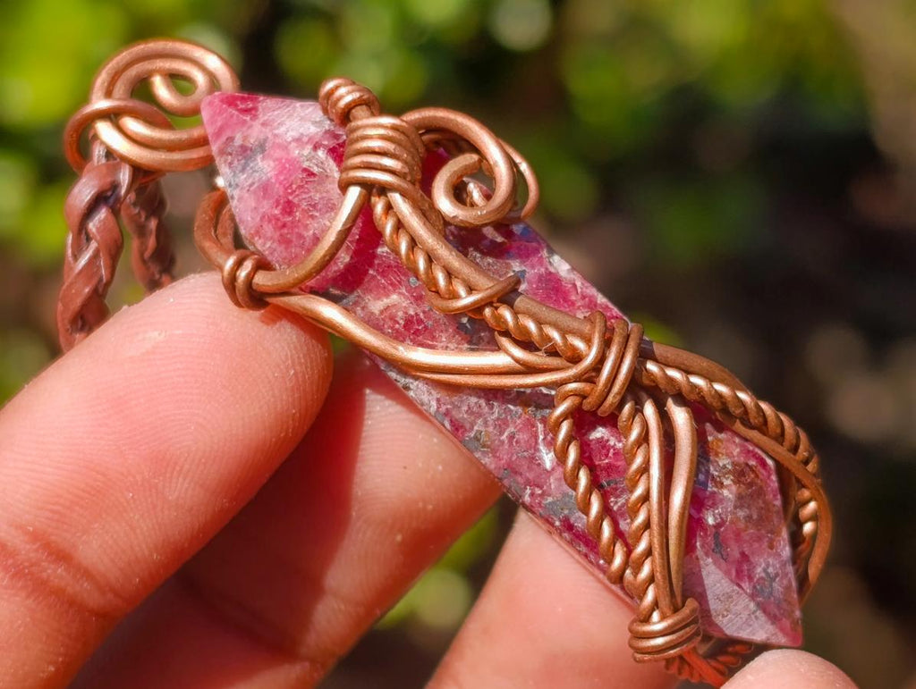 Hand Made Mix of Various Stone Copper Wire Wrapped Necklaces x 6 From South Africa - Toprock Gemstones and Minerals 