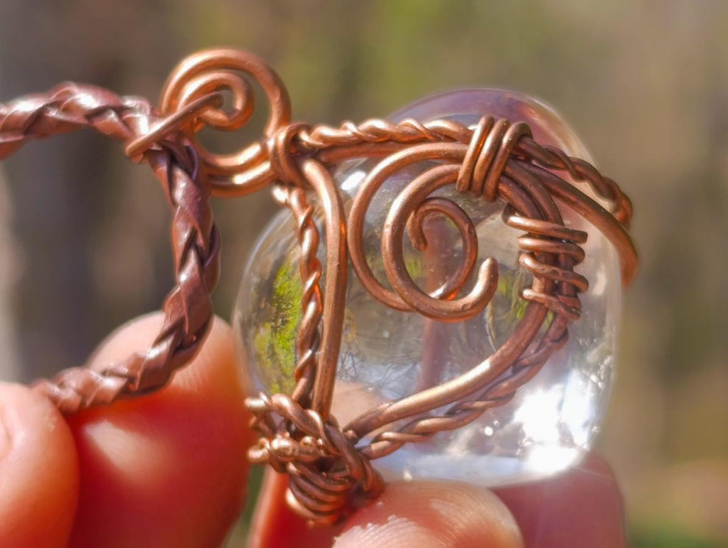 Hand Made Mix of Various Stone Copper Wire Wrapped Necklaces x 6 From South Africa - Toprock Gemstones and Minerals 