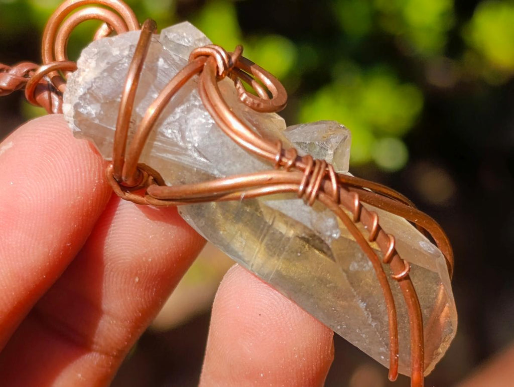 Hand Made Mix of Various Stone Copper Wire Wrapped Necklaces x 6 From South Africa - Toprock Gemstones and Minerals 