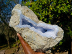 Natural XL Blue Lace Agate Geode Specimen x 1 From Nsanje, Malawi - Toprock Gemstones and Minerals 